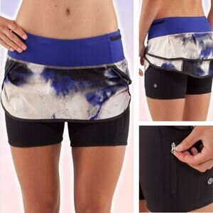 LULULEMON Run: Speed Squad Skirt Size 4 Milky Way Multi Print
